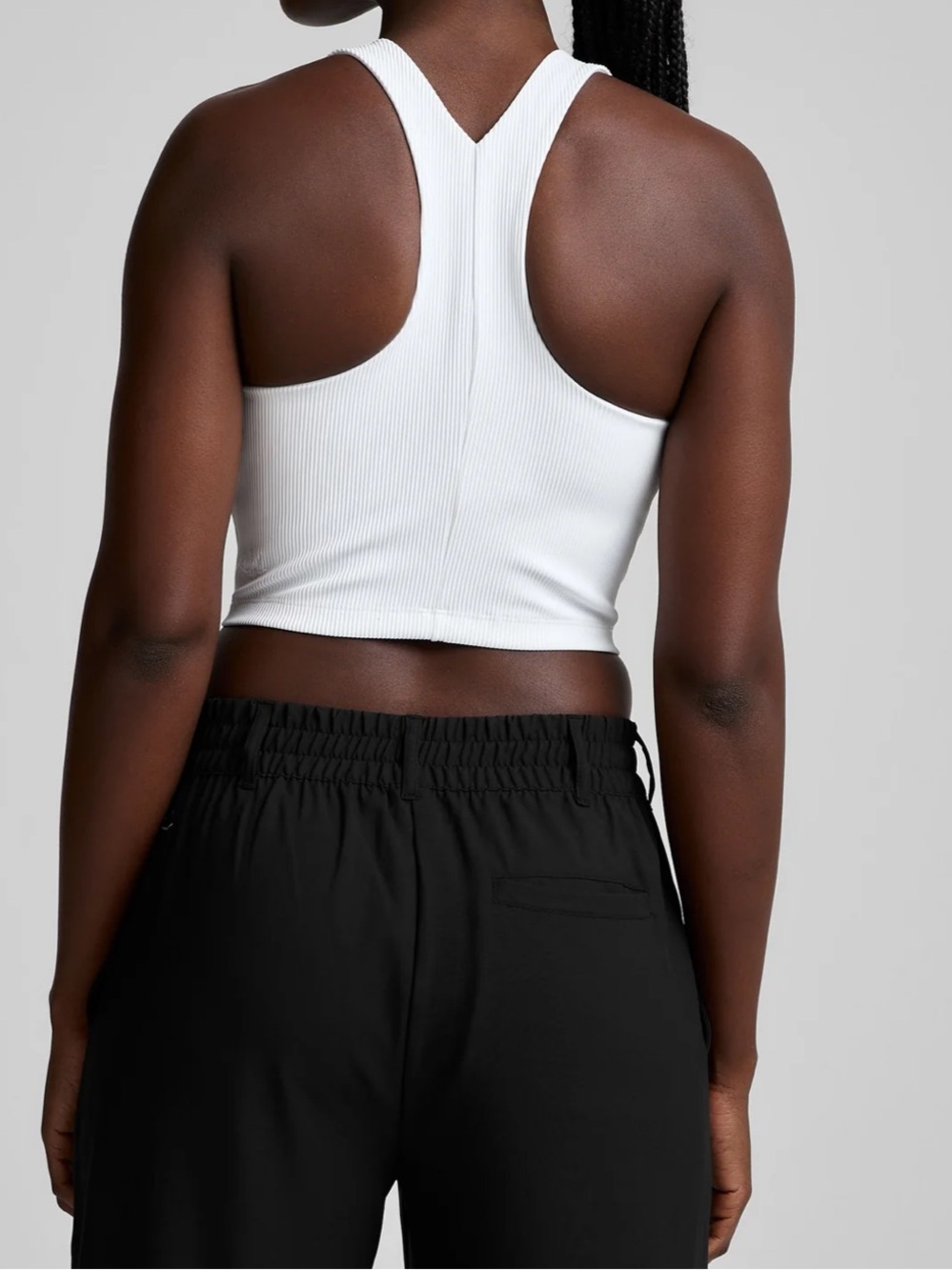 Beyond Yoga Refocus Ribbed Cropped Tank Top - White - Picture 2 of 4